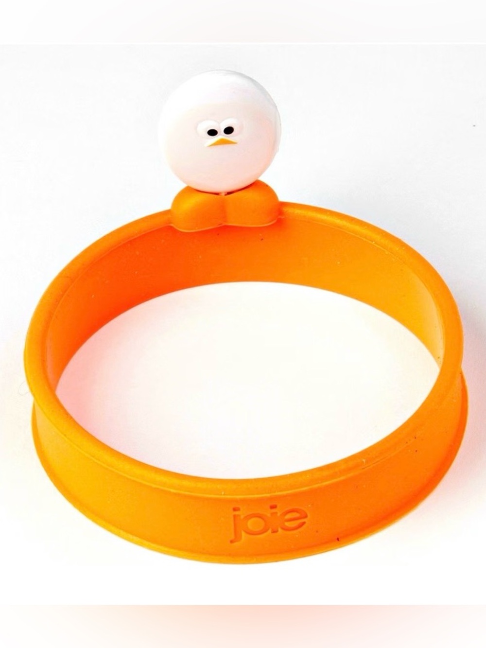 Joie Eggy - Compact 3.5-inch non-stick silicone ring with folding handle, orange